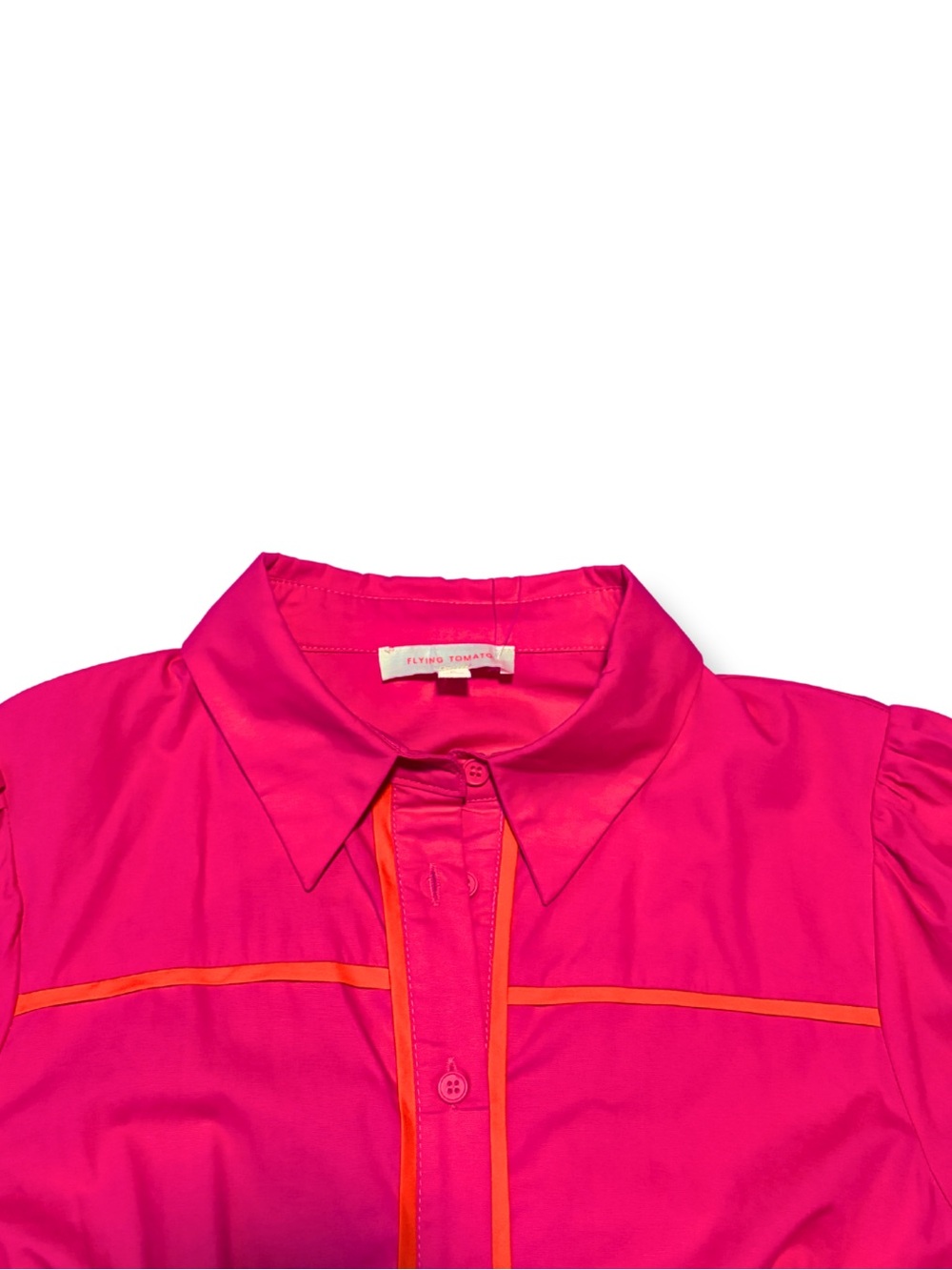 NWT Flying Tomato Hot Pink Mini Dress with Orange Trim - Picture 2 of 6